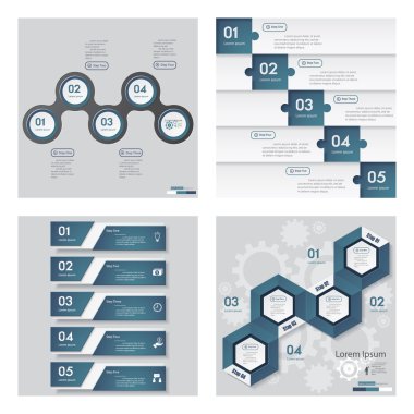 4 mavi renk şablonu/grafik veya Web sitesi düzeni topluluğu.