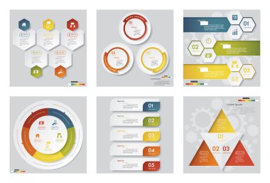6 tasarım şablonu/grafik veya Web sitesi düzeni topluluğu. Vektör arka plan.