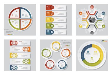 6 tasarım şablonu/grafik veya Web sitesi düzeni topluluğu. Vektör arka plan.