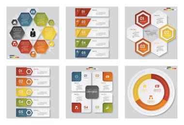 6 tasarım şablonu/grafik veya Web sitesi düzeni topluluğu. Vektör arka plan.