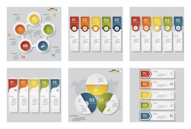 6 tasarım şablonu/grafik veya Web sitesi düzeni topluluğu. Vektör arka plan.