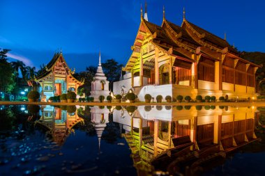 Wat Phra Sing in the evening, Chiang Mai, Thailand.
