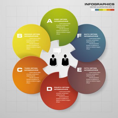 6 steps process. Simple&Editable abstract design element.