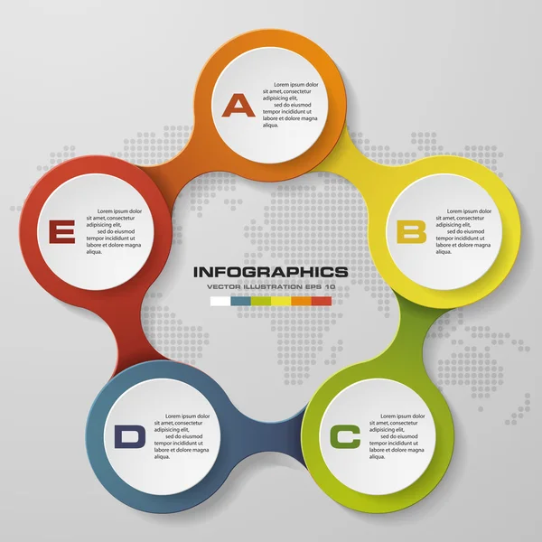 modern tasarım infographics diyagram 5 adımda.