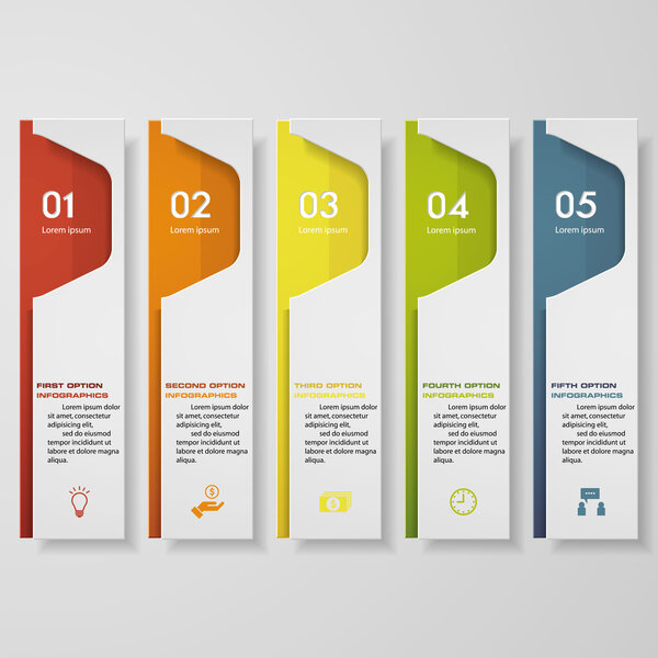 Design clean number banners template. Vector.