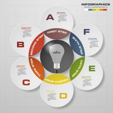 6 steps process. Simple&Editable abstract design element.