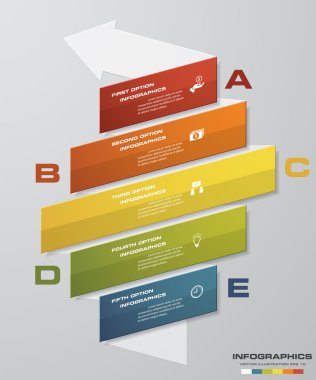 Temiz numara afişşablonu/grafik veya web sitesi düzeni tasarla. 5 adım grafiği .