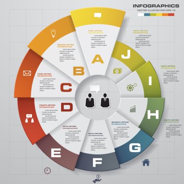 Clean number banners template/graphic or website layout. 10 steps. Vector. Can be used for work flow layout, diagram,.