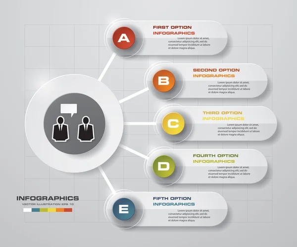 Abstract 5 passos modelo de apresentação de negócios —  Vetores de Stock