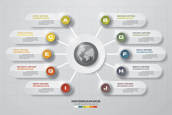 Modelo de design e conceito de negócio com 10 opções — Vetor de Stock