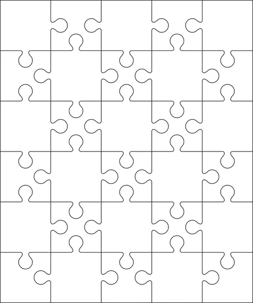 Jigsaw puzzle blank template or cutting guidelines — 스톡 벡터