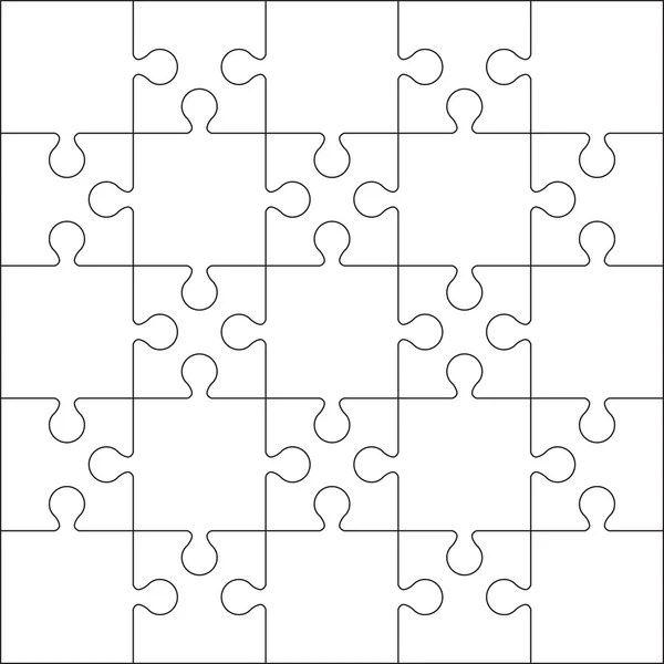 Jigsaw puzzle blank template or cutting guidelines — Stockvector