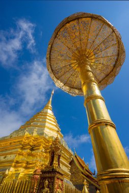 Doi Suthep Pagodas under the Blue Sky. Chiang Mai. Thailand.