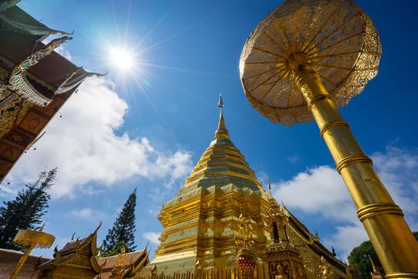 Doi Suthep Pagodas under the Blue Sky. Chiang Mai. Thailand. — Stockfoto