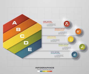 Soyut 5 adım infographis öğeler.