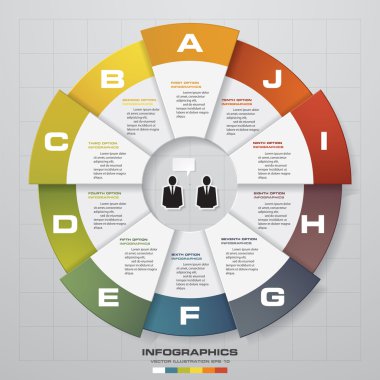 Cycle design template and business concept with 10 options.