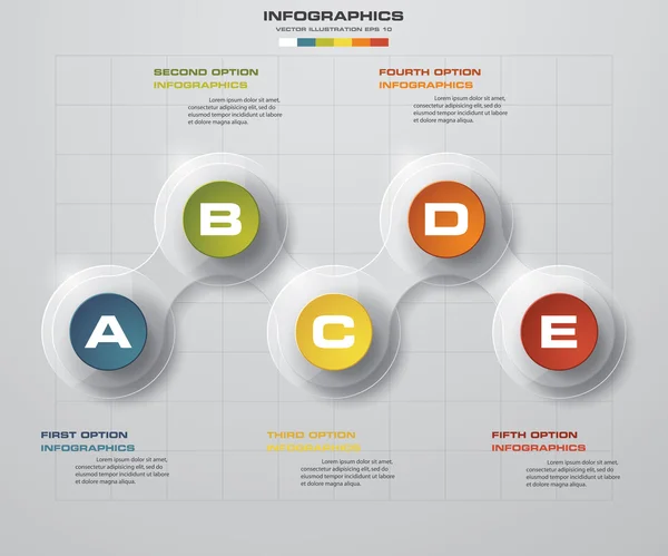 Modèle d'entreprise d'infographie. Illustration vectorielle.Ordre de 5 étapes . — Image vectorielle