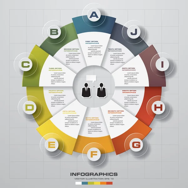 Plantilla de diseño infográfico y concepto de negocio con 10 opciones . — Vector de stock