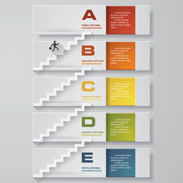 Carta de negocios abstracta. plantilla de diagrama de 5 pasos Vector. Idea paso a paso . — Archivo Imágenes Vectoriales
