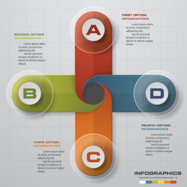 Soyut 4 adımlı infografik öğeler. Vektör çizimi.