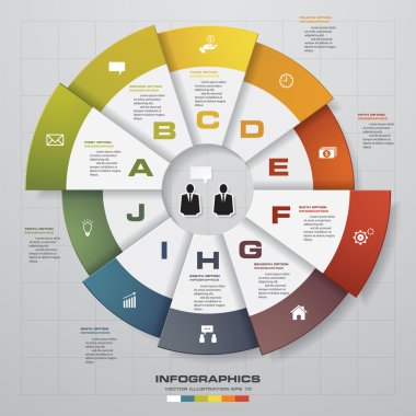 10 adım infographics arka plan. Sayı afiş şablon/etiketleri veya Web sitesi düzeni. Vektör.