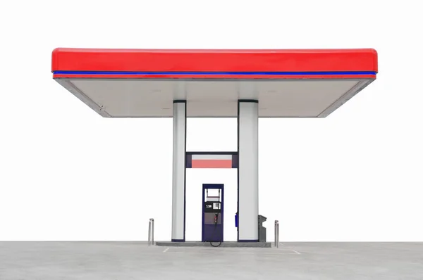 Brandstoftankstation Voor Olie Benzinestation Geïsoleerd Witte Achtergrond — Stockfoto