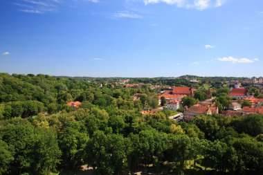 kasaba ve kırmızı çatılar Üstten Görünüm