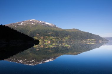 Su yüzeyi, Norveç fiyortları dağlarda yansıması