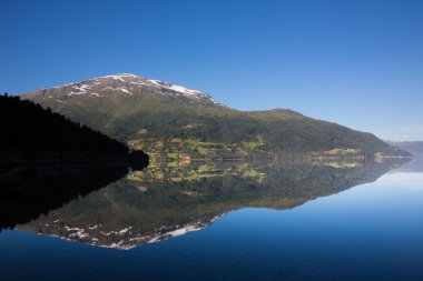 Su yüzeyi, Norveç fiyortları dağlarda yansıması