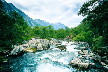 Dağlarda fırtınalı Nehri . 