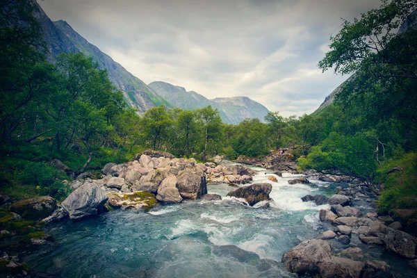 Бурхлива річка в горах . — стокове фото