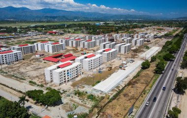 İnşaat site havadan görünümü