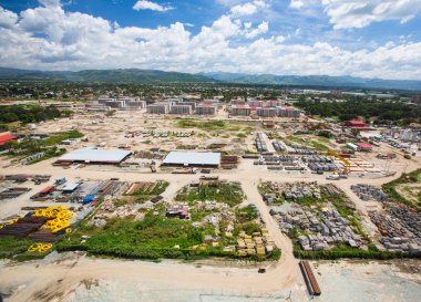 İnşaat site havadan görünümü