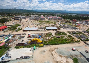 İnşaat site havadan görünümü