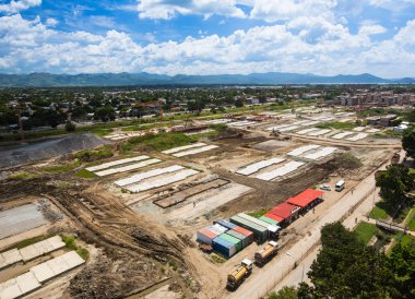 İnşaat site havadan görünümü