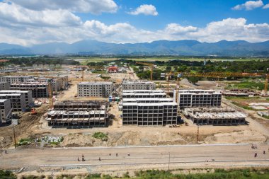 İnşaat site havadan görünümü