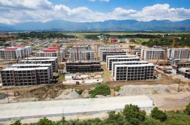 İnşaat site havadan görünümü