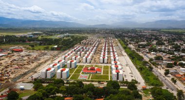 İnşaat alanında havadan görünümü