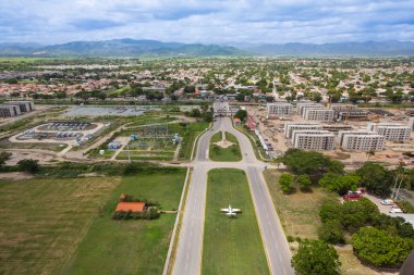 İnşaat alanında havadan görünümü