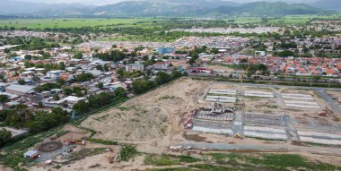 İnşaat alanında havadan görünümü