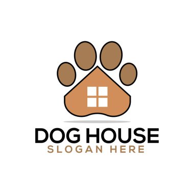 köpek evi pati logosu modern vektör şablonu simgesi tasarımı