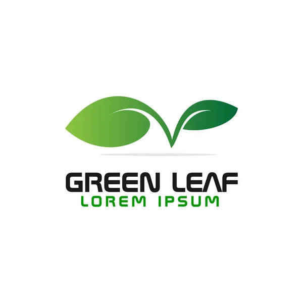 Verde Hojas Logotipo Diseño Vector Plantilla Icono Símbolo — Archivo Imágenes Vectoriales