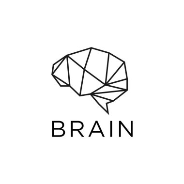 Beyin logosu çizgileri illüstrasyon modern şablon simgesi çizgi logoti tipi