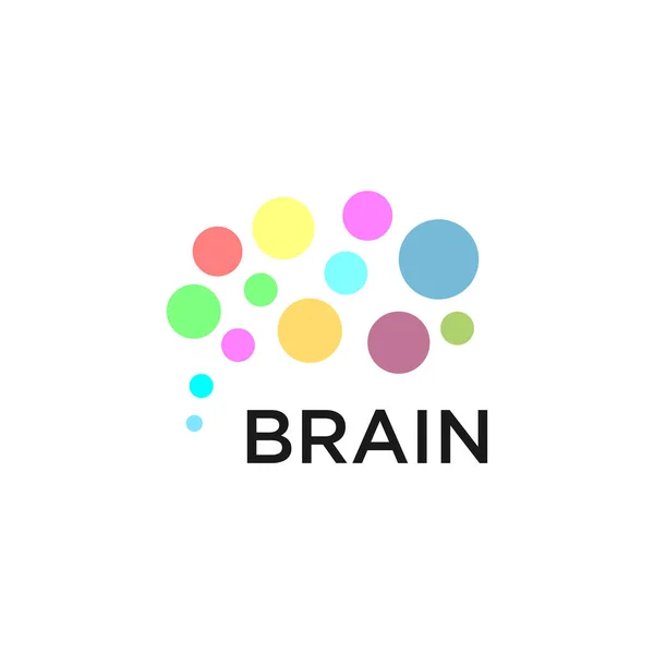 arrangement of the circle shape of the brain logo color full modern template illustration