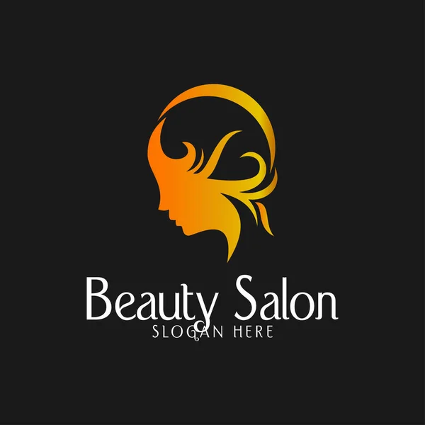 logo design for beauty salon illustration woman face beauty feminine and white background modern vector