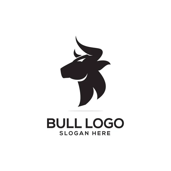 Head Bull Logo Design Vector Template Silhouette Illustration — 스톡 사진