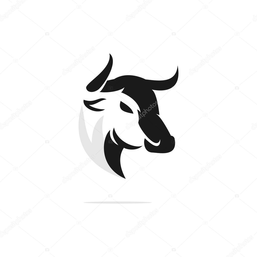inspiration bull logo design modern vector template