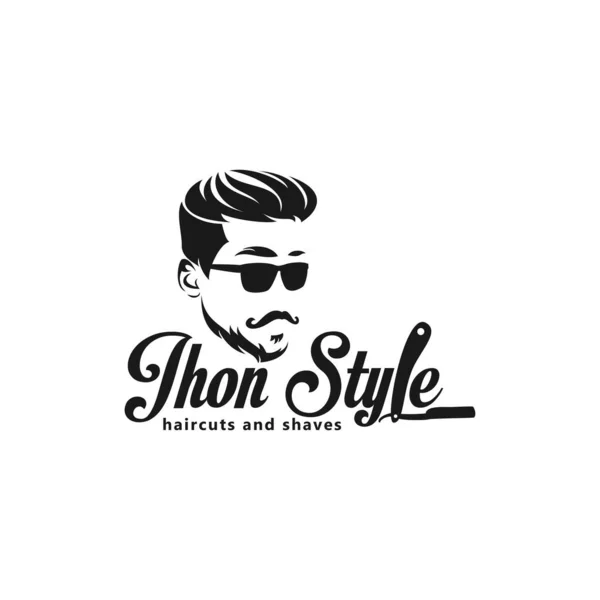 barbershop logo hairstyle design,vintage logo vector template