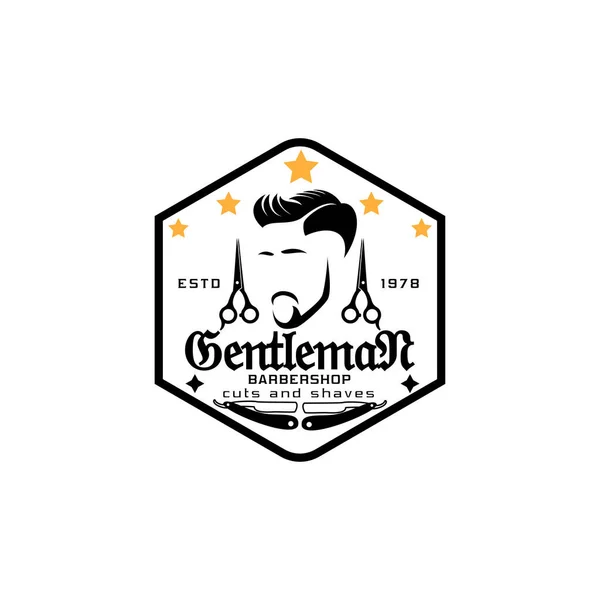 Homme Salon Coiffure Logo Design Moderne Symbole Étiquettes Emblèmes Coiffure — Photo