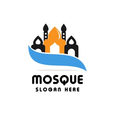 İslam logosu tasarımı için cami logosu kavramı, ramazan logosu, modern logo vektör şablonu